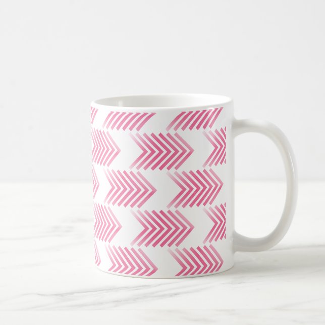 Taza De Café Patrón de flecha tribal rosa (Derecha)