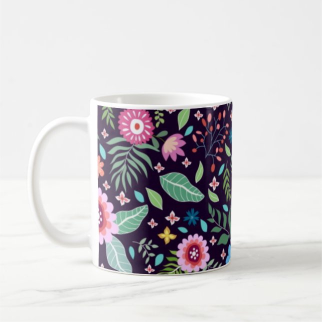 Taza De Café Patrón de flor (Izquierda)