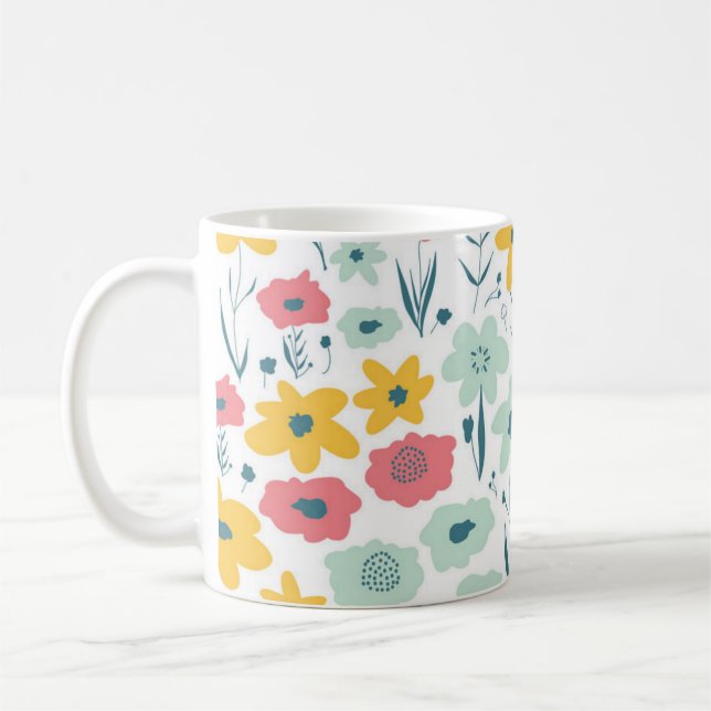 Taza De Café Patrón de flor (Izquierda)