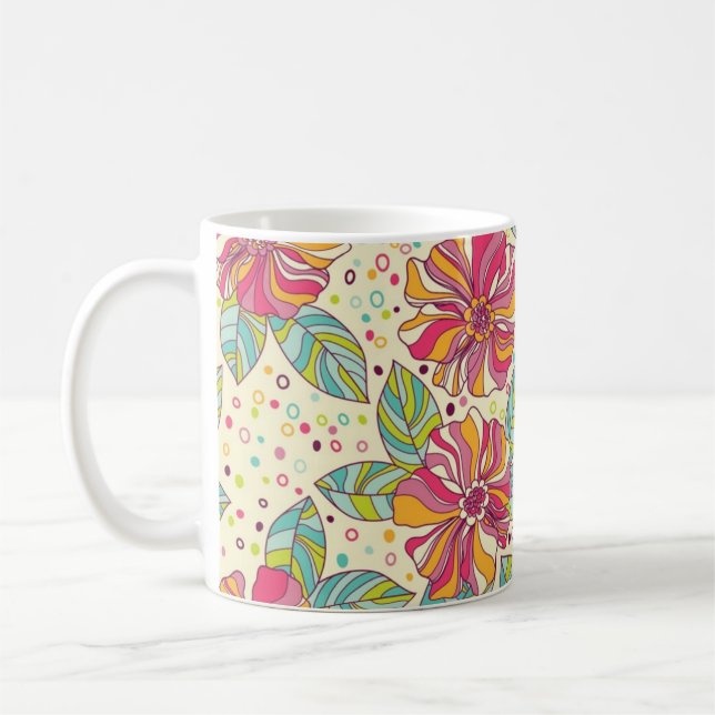 Taza De Café Patrón de flor (Izquierda)