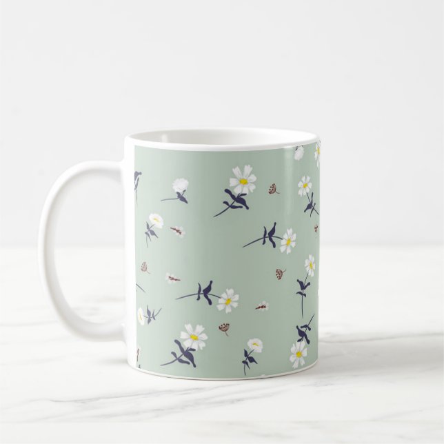 Taza De Café Patrón de flor (Izquierda)