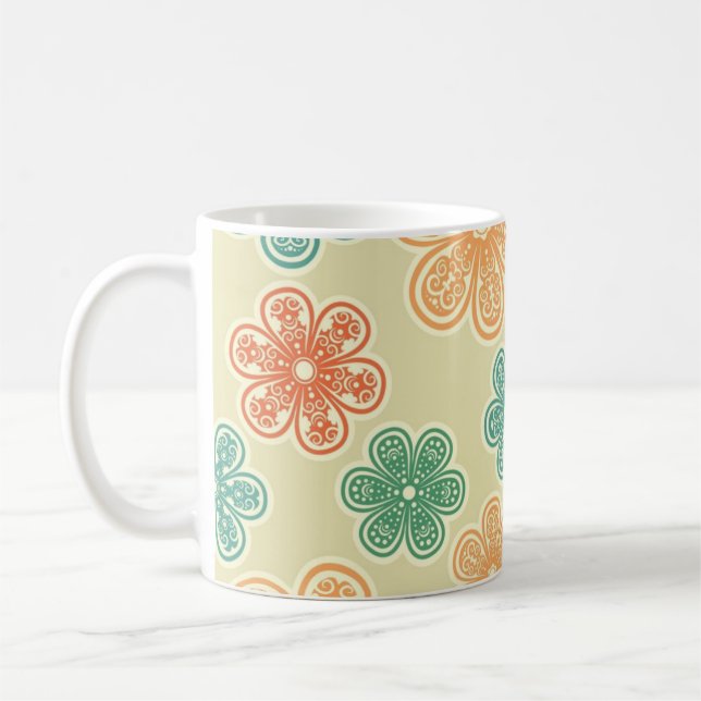 Taza De Café Patrón de flor (Izquierda)
