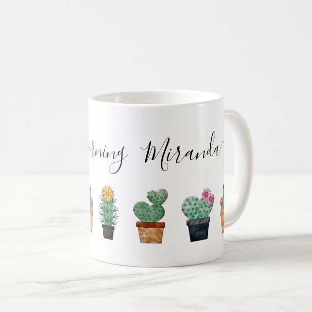 Taza De Café Patrón de flor de cactus. (Anverso derecho)