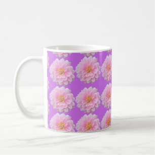 Taza De Café Patrón de Flor de Dalia Rosa Púrpura