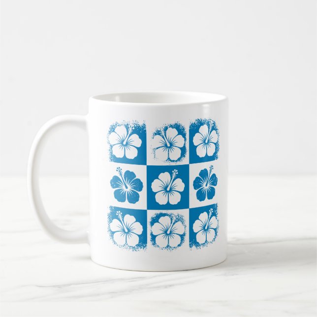 Taza De Café Patrón de Flor de Hibisco (Izquierda)