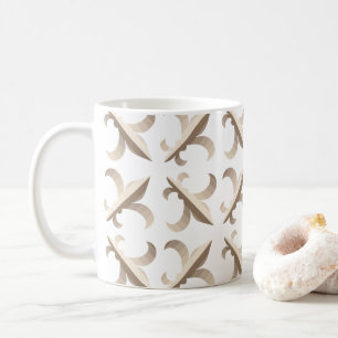 Taza De Café Patrón de flor de lis rayada