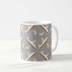 Taza De Café Patrón de flor de lis rayada