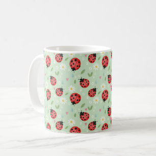 Taza De Café Patrón de Flor de Mariquita