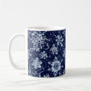 Taza De Café Patrón de flor de nieve en invierno