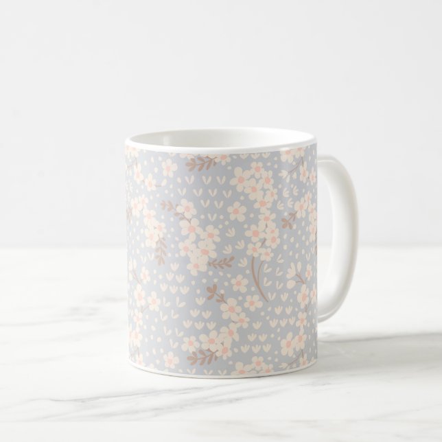Taza De Café Patrón de flor de nomeolvides (Anverso derecho)
