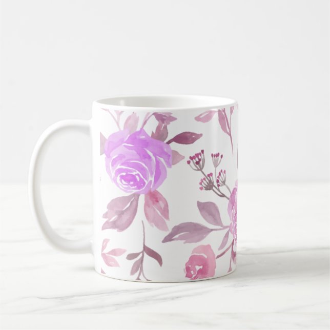 Taza De Café Patrón de flor Pastel (Izquierda)