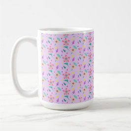 Taza De Café "Patrón de flor pastel - Floral de acuarela suave