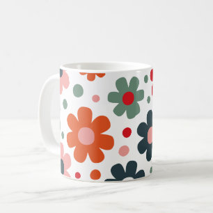 Taza De Café Patrón de flor retro lúdico