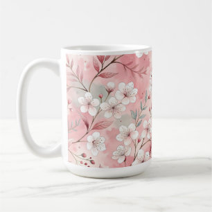 Taza De Café Patrón de flor sakura rosado