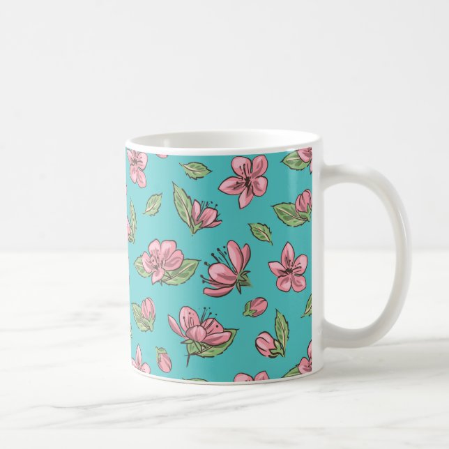Taza De Café Patrón de flores (Derecha)