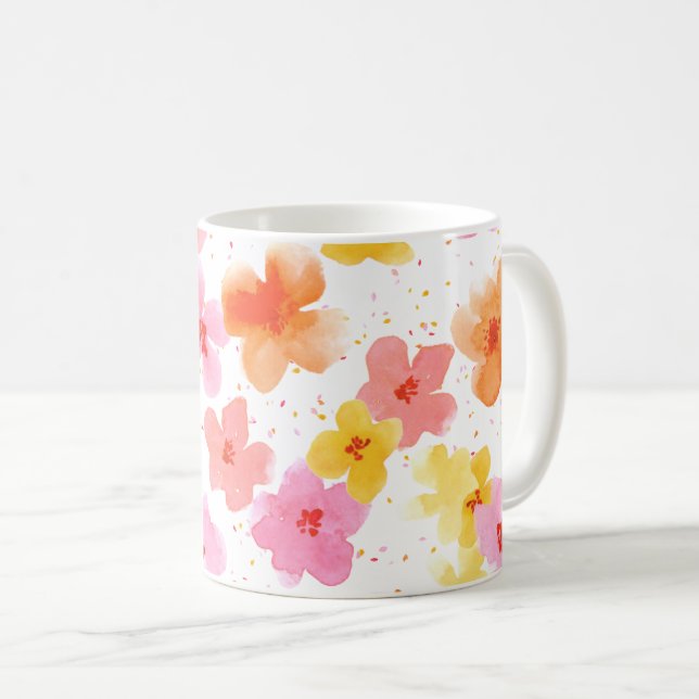 Taza De Café patrón de flores (Anverso derecho)