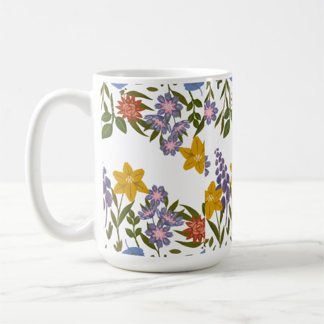 Taza De Café patrón de flores (Izquierda)