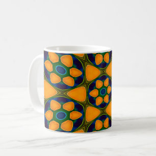 Taza De Café Patrón de flores abstractas únicas