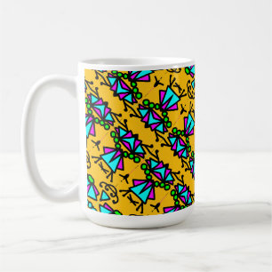 Taza De Café Patrón de flores de bicho de cuentas