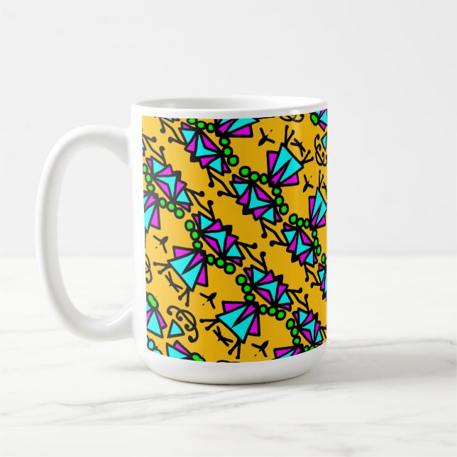 Taza De Café Patrón de flores de bicho de cuentas (Izquierda)
