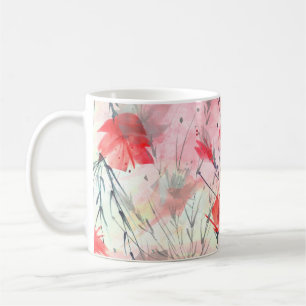 Taza De Café Patrón de flores de hierbas de plantas acuáticas