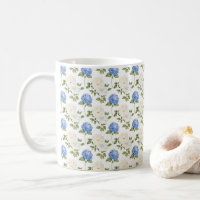 Patrón de flores de hortensia azul elegante