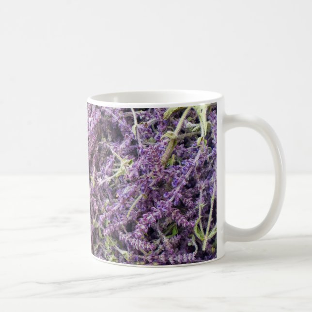 Taza De Café Patrón de flores de lavanda (Derecha)