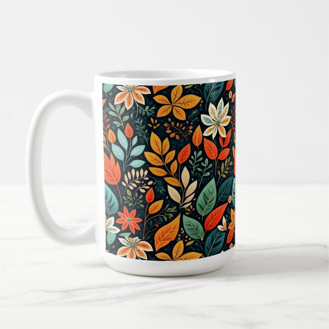 Taza De Café Patrón de flores exóticas florales (Izquierda)