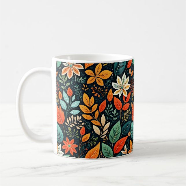 Taza De Café Patrón de flores exóticas florales (Izquierda)