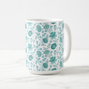 Taza De Café Patrón de flores jacobeas cuenta sobre blanco