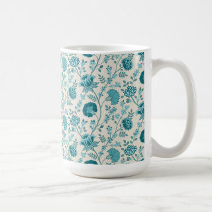 Taza De Café Patrón de flores jacobeas en crema