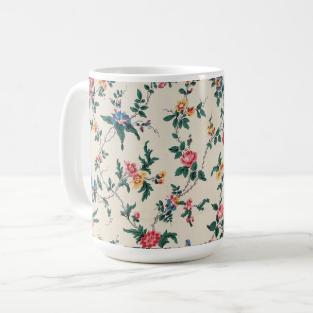 Taza De Café Patrón de flores multicolor popular (Anverso izquierdo)