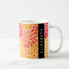 Taza De Café Patrón De Flores, Naranja Dahlia, Su Nombre