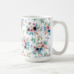 Taza De Café Patrón de flores primaverales coloridas