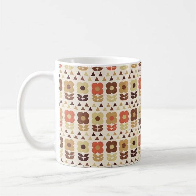 Taza De Café Patrón de flores retro (Izquierda)