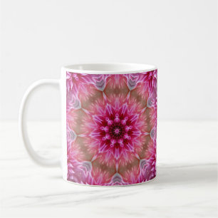 Taza De Café Patrón de flores rosadas de Mandala geométrica-675