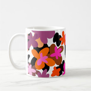 Taza De Café Patrón de flores rosadas tazón de café