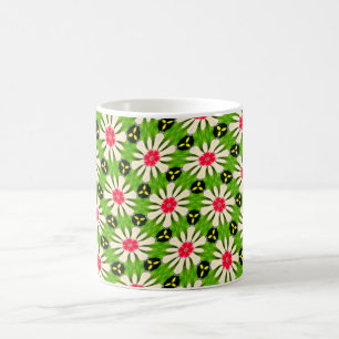 Taza De Café Patrón de flores rosadas y blancas