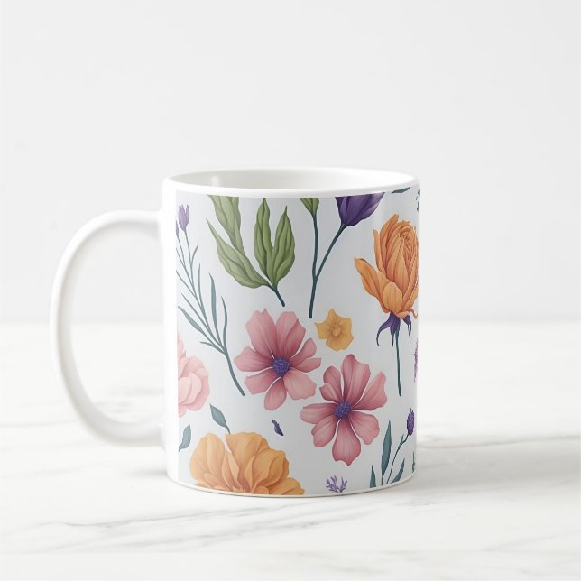 Taza De Café Patrón de flores silvestres (Izquierda)