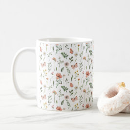 Taza De Café Patrón de flores silvestres acuáticas