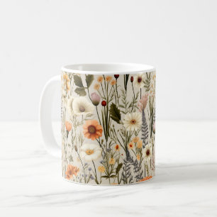 Taza De Café Patrón de flores silvestres coloridas