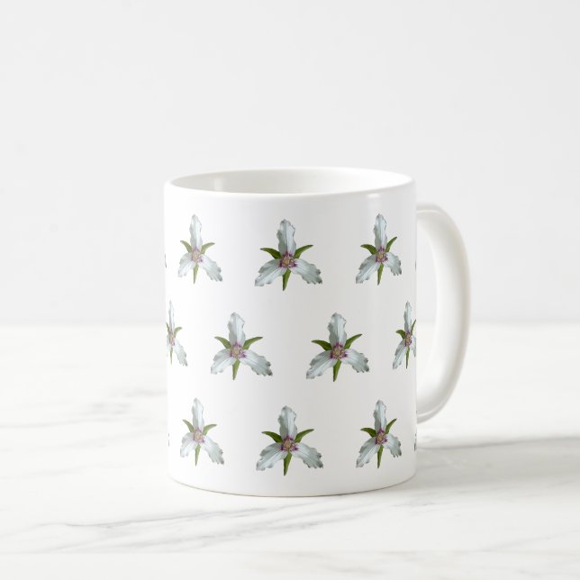 Taza De Café Patrón de flores silvestres de trillium (Anverso derecho)