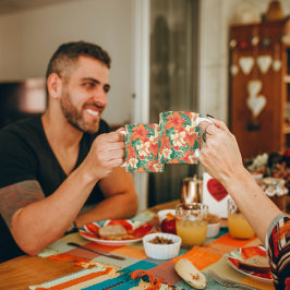 Taza De Café Patrón de flores tropicales vírgenes de Hawái