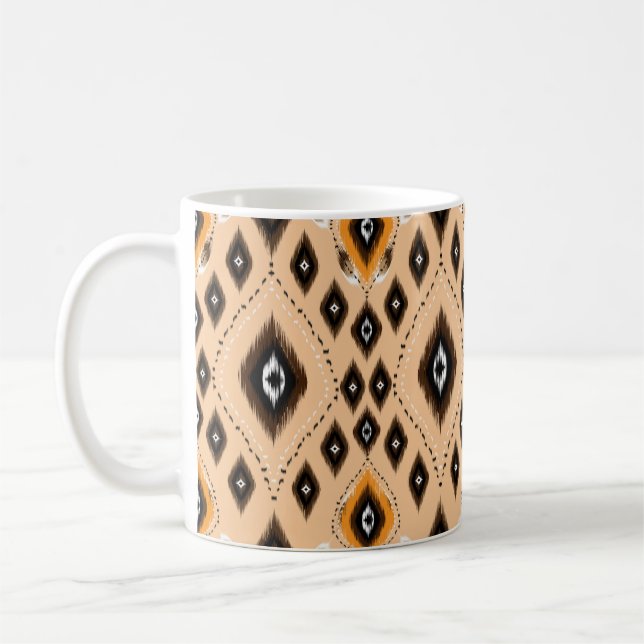 Taza De Café Patrón de folklore geométrico étnico Ikat (Izquierda)