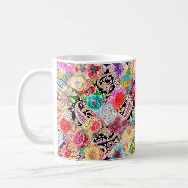 Taza De Café Patrón de fondo amplio y transparente. loros  (Izquierda)