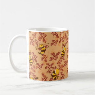 Taza De Café Patrón de fondo de abeja mate