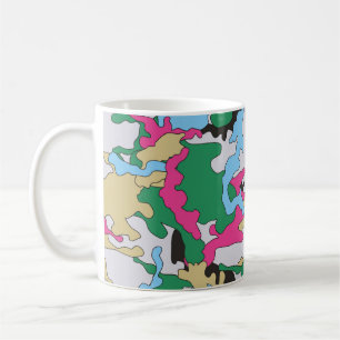 Taza De Café Patrón de fondo de camuflaje colorido y sin brillo