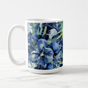 Taza De Café Patrón de fondo de color azul Iris