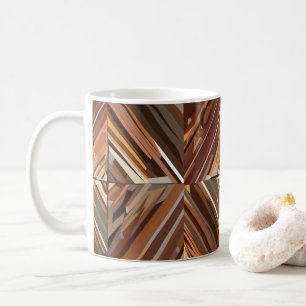 Taza De Café Patrón de fondo de madera de diamante geométrico m