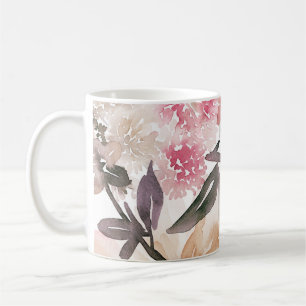 Taza De Café Patrón de fondo floral de acuarela, flor, arte, fl